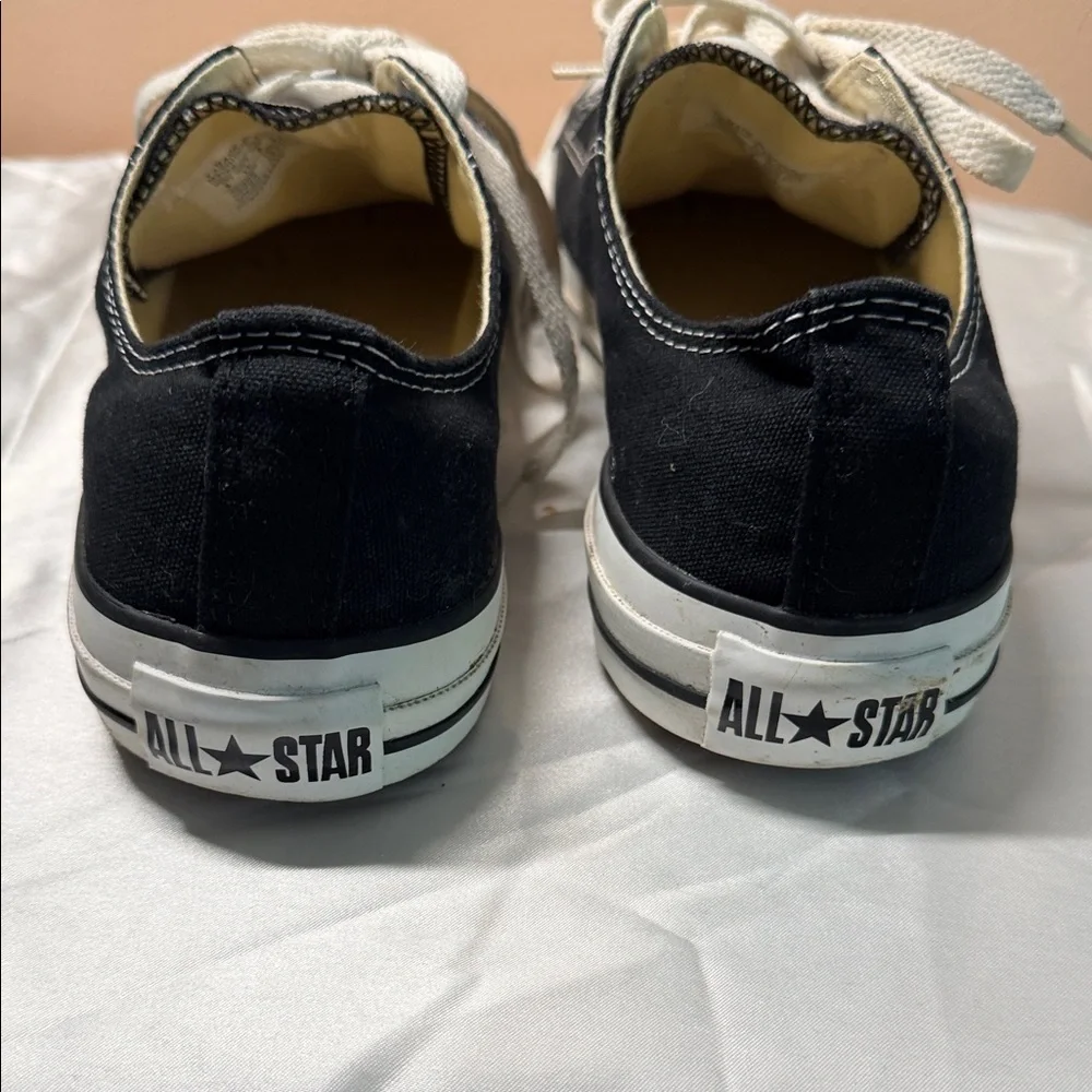 Converse Low Top Sneakers in Black with White Accents - Picture 3 of 5
